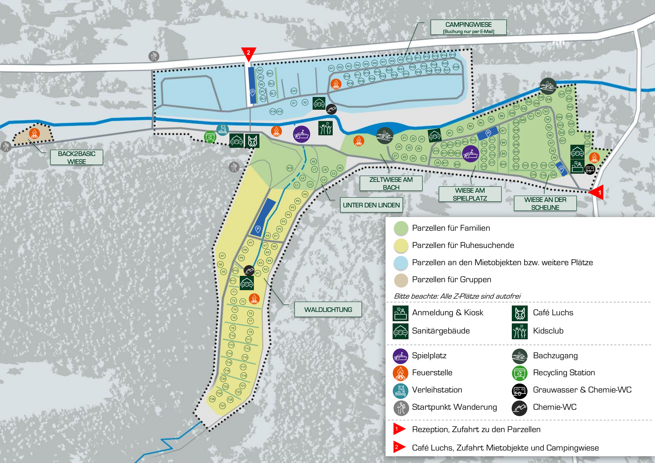 Parzellenplan Wildbach Camping 2026