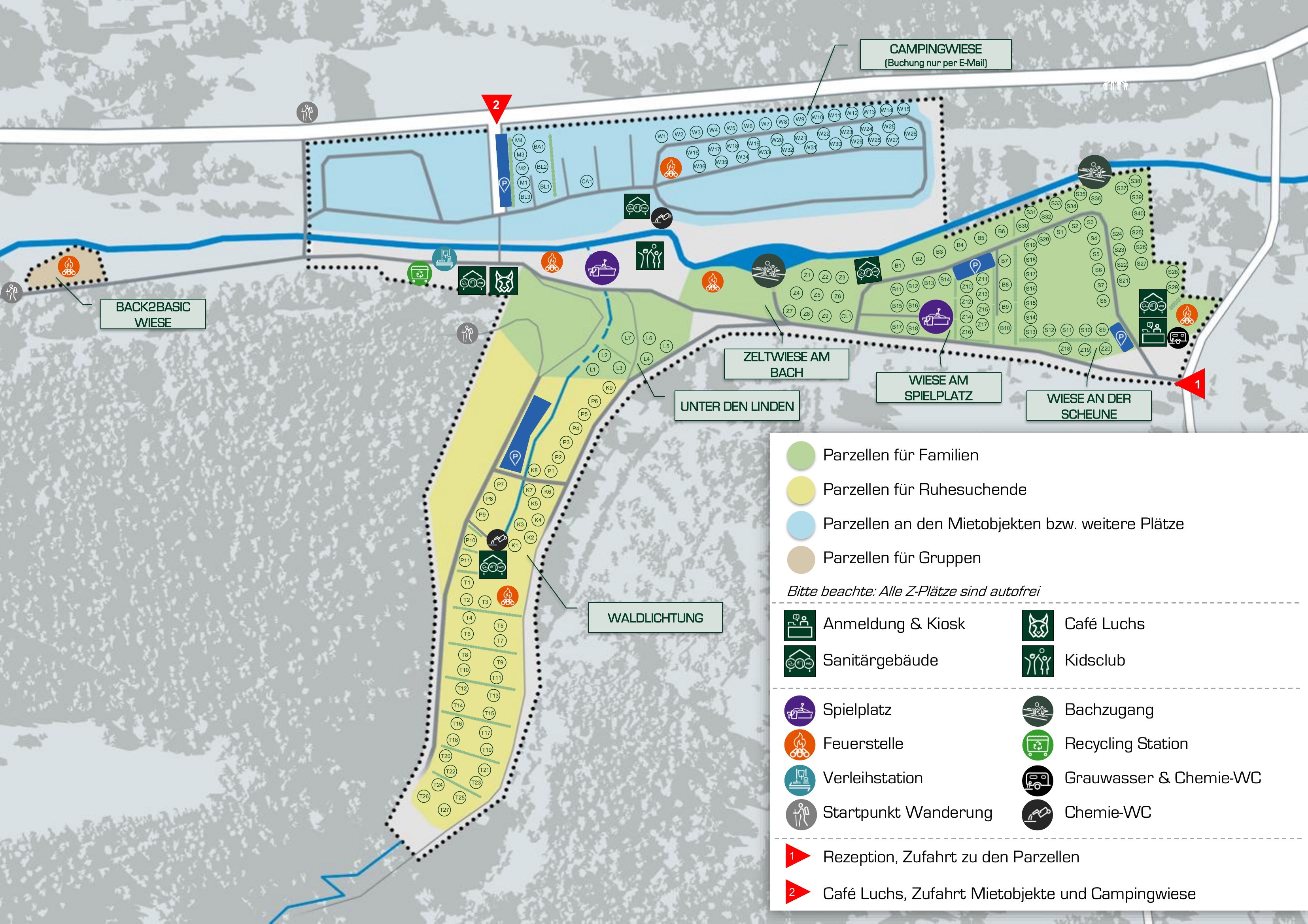 Parzellenplan Wildbach Camping 2026